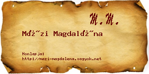 Mázi Magdaléna névjegykártya